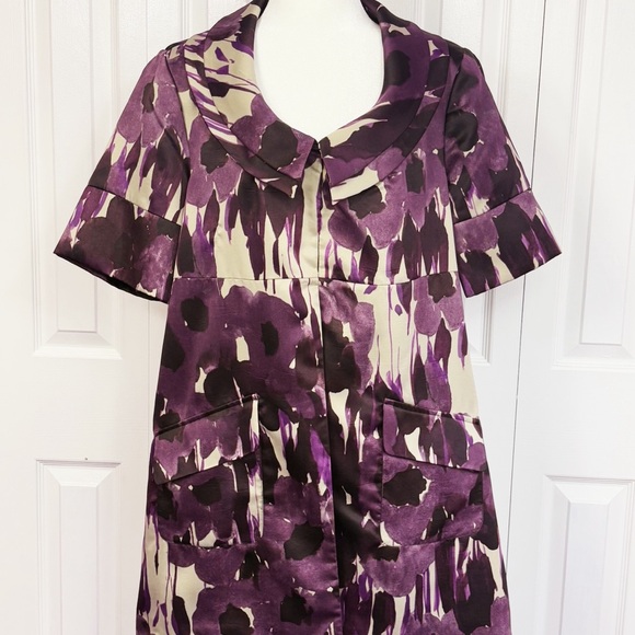 Simply Vera Vera Wang Jackets & Blazers - Simply Vera Vera Wang Purple Multi Floral Short Sleeve Swing Jacket XL